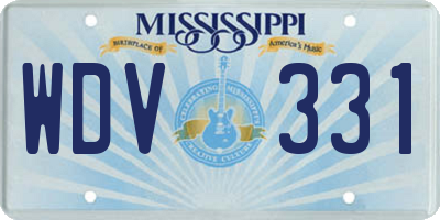 MS license plate WDV331