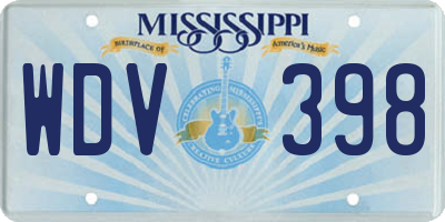MS license plate WDV398