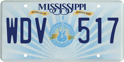 MS license plate WDV517