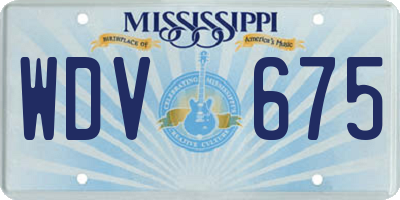 MS license plate WDV675