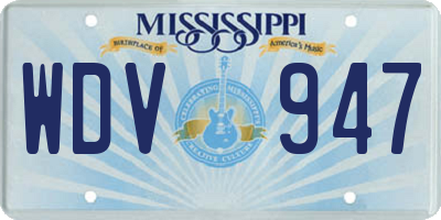 MS license plate WDV947