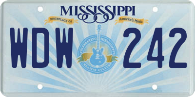 MS license plate WDW242