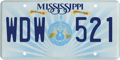 MS license plate WDW521