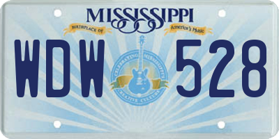 MS license plate WDW528