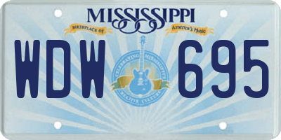 MS license plate WDW695