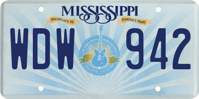 MS license plate WDW942