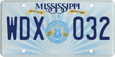 MS license plate WDX032