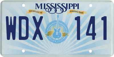 MS license plate WDX141