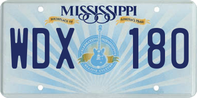 MS license plate WDX180