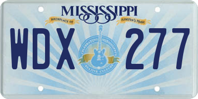MS license plate WDX277