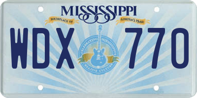 MS license plate WDX770