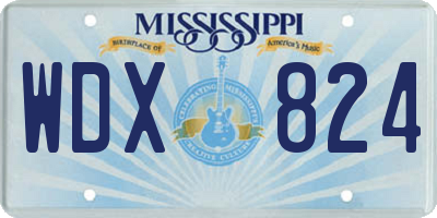 MS license plate WDX824