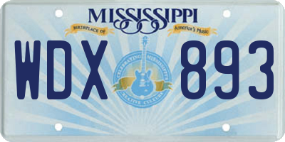 MS license plate WDX893