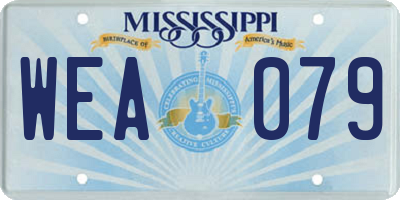 MS license plate WEA079