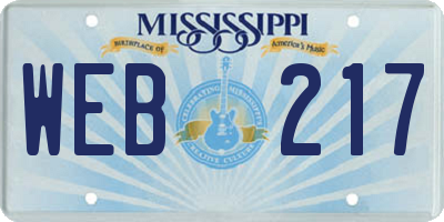 MS license plate WEB217