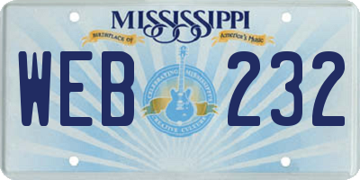 MS license plate WEB232