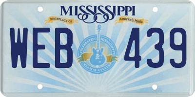 MS license plate WEB439