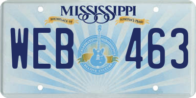 MS license plate WEB463