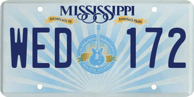MS license plate WED172