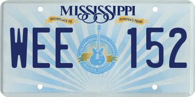 MS license plate WEE152
