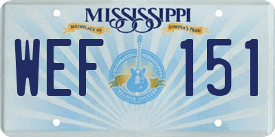 MS license plate WEF151