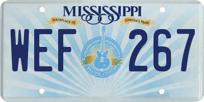 MS license plate WEF267