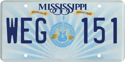 MS license plate WEG151