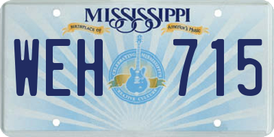 MS license plate WEH715