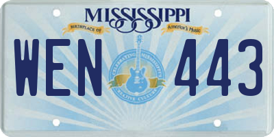 MS license plate WEN443