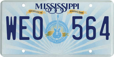 MS license plate WEO564