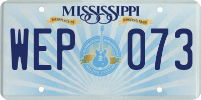 MS license plate WEP073