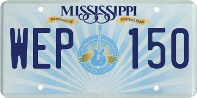 MS license plate WEP150