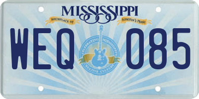 MS license plate WEQ085