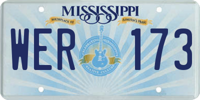 MS license plate WER173