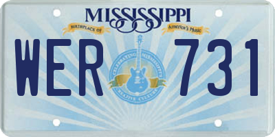 MS license plate WER731