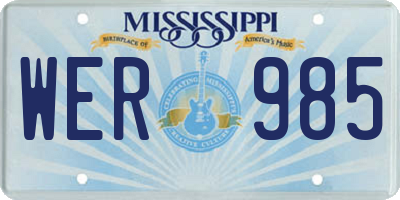 MS license plate WER985
