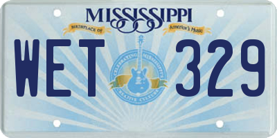 MS license plate WET329