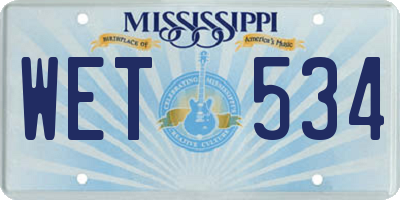 MS license plate WET534