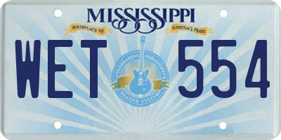 MS license plate WET554
