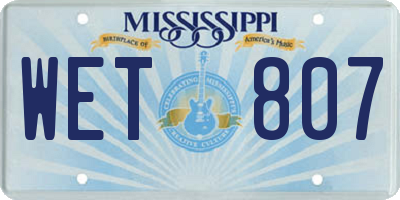 MS license plate WET807