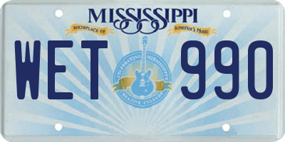 MS license plate WET990