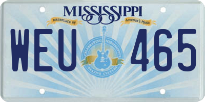 MS license plate WEU465