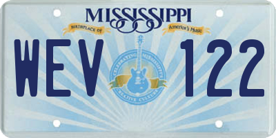 MS license plate WEV122