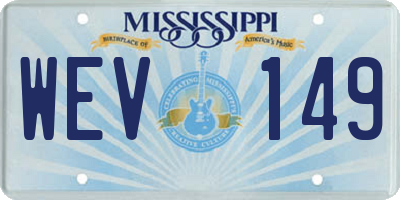 MS license plate WEV149