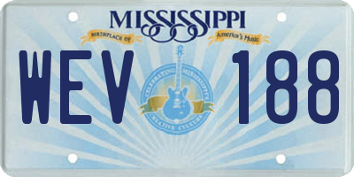MS license plate WEV188