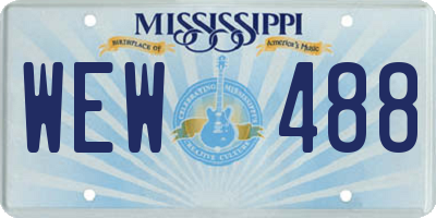 MS license plate WEW488