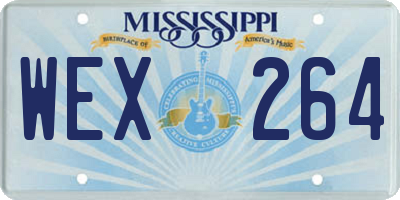 MS license plate WEX264