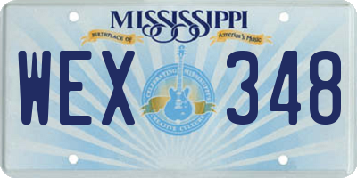 MS license plate WEX348