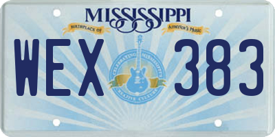 MS license plate WEX383