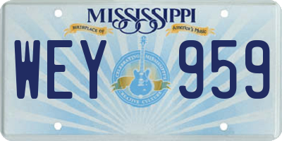 MS license plate WEY959